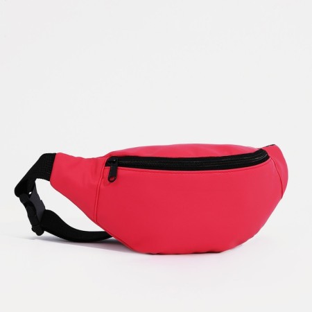 Lightning waist bag, external pocket, fuchsia color-1