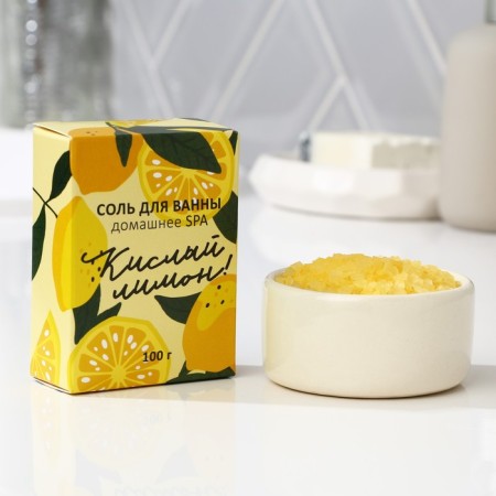 Bath salt, 100 g, aroma of lemon, Beauty Fox