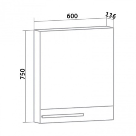Wardrobe-mirror "Woodline 60" right-4