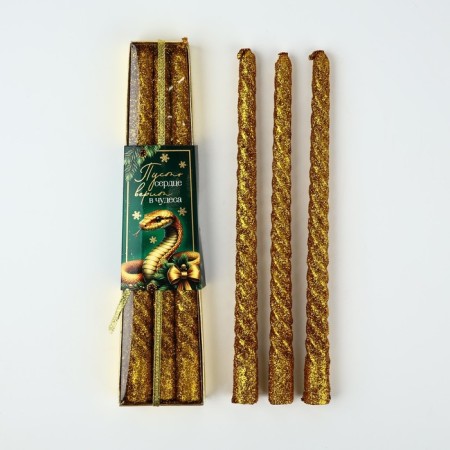 New Year's candles twisted "New Year: Heart believes in miracles" 3 pcs-1
