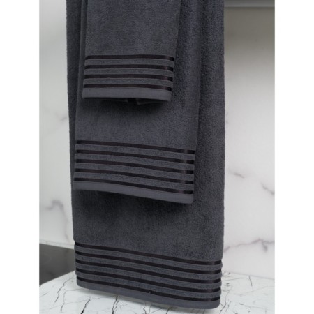 Terry towel Bio-Textiles, 380 gr, size 50x90 cm, dark gray color-1
