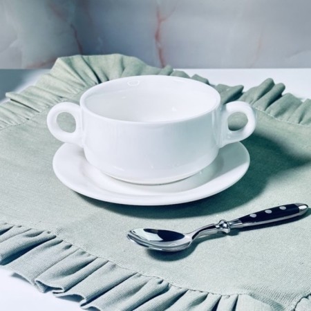 Broth with a saucer Lenardi Bianco, D = 11.5 cm, 400 ml