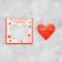 Valentine postcard with a scretch-layer "Love this", heart, 10 x 10 cm