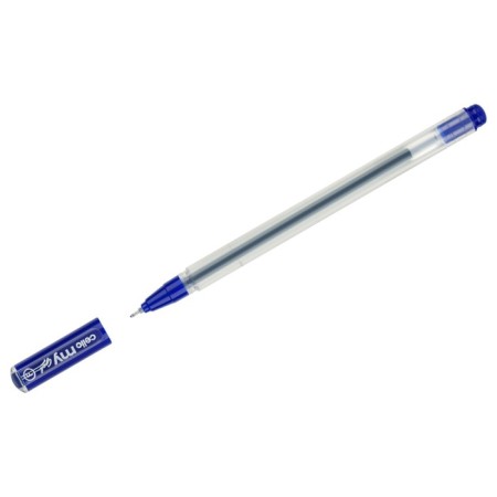 Gel pen Cello "My Gel" Knot 0.5mm, blue ink, soft letter, matte transparent case