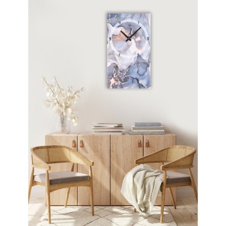 Carty clock is wall, series: interior, "blue marble", smooth move, 35 x 60 cm-1