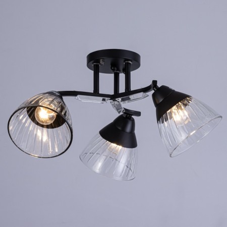 Ceiling chandelier "Arron" E27 3x40W Black 49x49x24cm-1