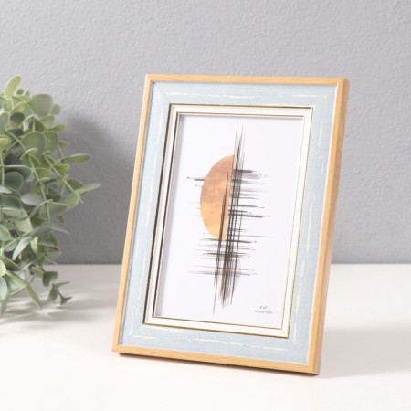 Photo frame plastic 10x15 cm "Antik" Blue with a white stripe 1.5x14x19 cm-1