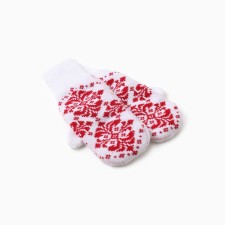 Double female mittens, white color, river 18