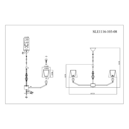 Suspended EVOLUCE lamp. Sle1116-103-08. Balnea. 8x40 watts, E14, 87x87x42 cm, chromium color-4