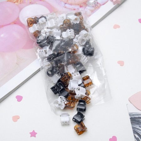 Hair crab "Mini" (set 100 pcs) simple, 1 cm, mix