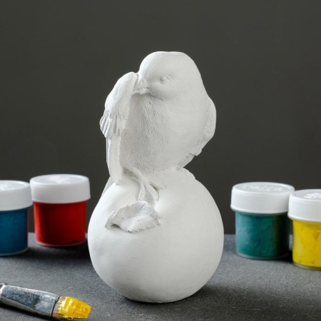 Figure for coloring "Bird on an apple" White, 7x12x7cm