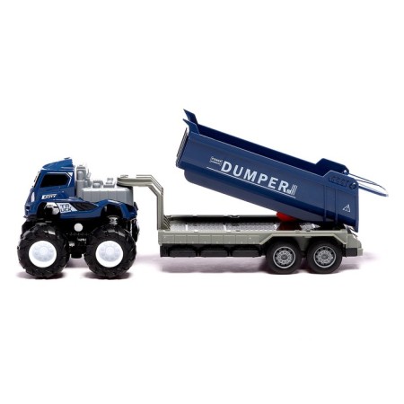 Metal “dump truck”, inertia, with plastic elements, blue color-2
