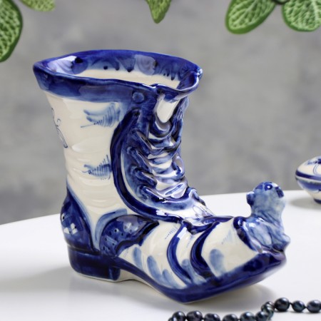 VAZ-penis "Board with mice", gzhel, porcelain, 16x19 cm-2