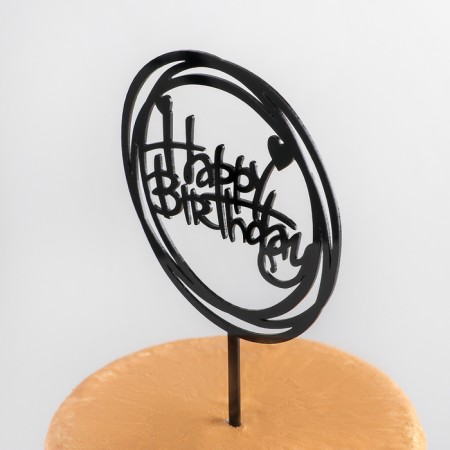 Topper for the cake "Happy Birthday", 16.5 × 12.5 × 0.1 cm-2