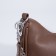 Baget bag with zipper, long belt, brown color
