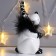 Souvenir Ceramics "Losik with a Christmas tree" white-black with gold, fluff 18.2x10x10.5 cm