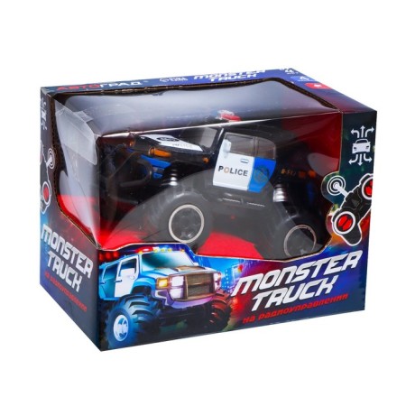 Radio -controlled jeep "Police" works on batteries, black color-7