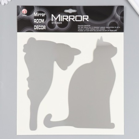 Interior mirror sticker "Two cats" 38x31 cm