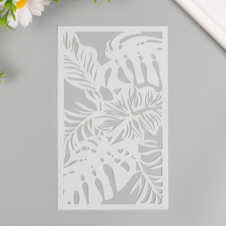 Stencil background plastic "jungle plants" 12x20 cm
