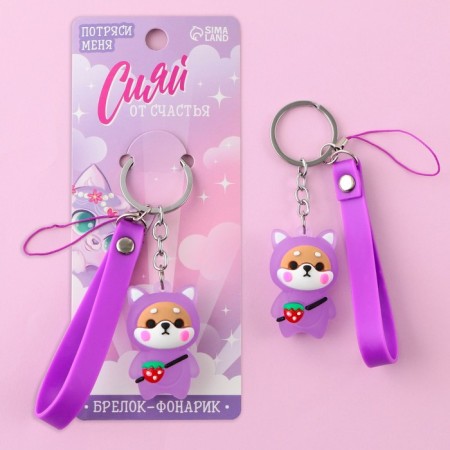 A keychain for keys with a flashlight “Shine with happiness”, 3 x 9.5 cm-2