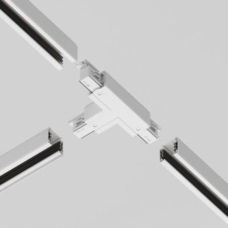 The T-shaped connector for the Technical Tract-31w-L-31W-L, left-linked, 16.6x9.9x3.2 cm, white color, white-4
