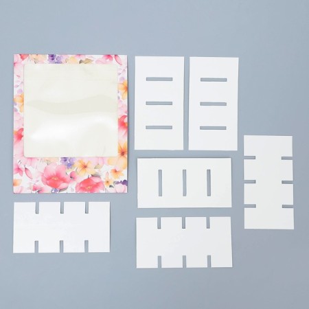 Box for sweets, confectionery packaging, 16 cells, “flowers” ​​17.7 x 17.7 x 3.8 cm-6