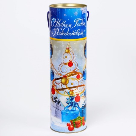 Gift box, blue balls tube 99x340mm-1