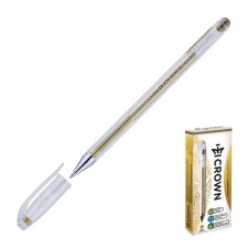 Gel pen Metallic Crown Hjr-500gsm, node 0.7 mm, ink gold