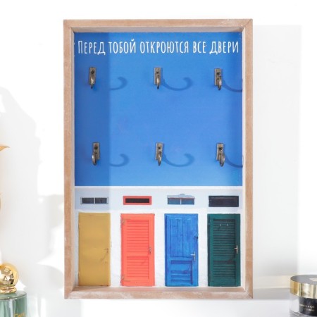 Decorative tree hooks "Bright doors" 30x20x3 cm