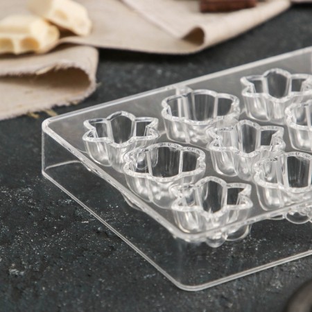 Chocolate form "Flower", 15 cells, 20 × 12 × 2.5 cm, cell 2.5 × 1.5 cm-1