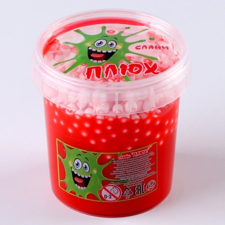 Slime Plus, with balls, container 140 gr., Red