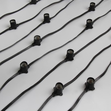 Girlyanda "Bels Light" 50 m, IP65, 2W, dark rubber thread, step 20 cm, E27 (without lamps), 220 V
