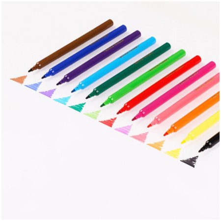 A set for drawing multi-bullets (felt-tip pens 12 colors, pencils 14 colors), plastic case-7