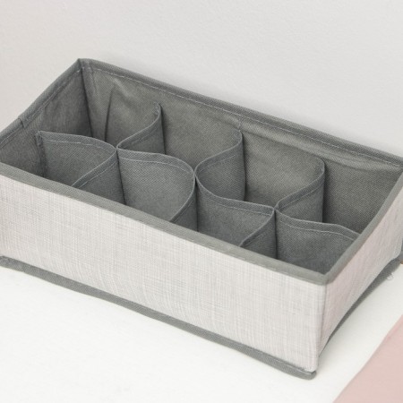 Organizer for storing linen "Thread", 8 cells, 29 × 14 × 10 cm, color gray color-2