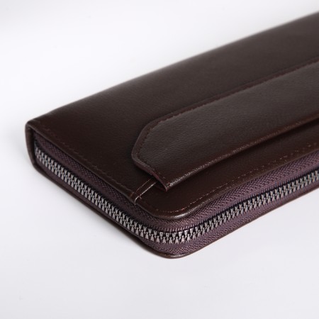 Male purse-clate on a zipper, brown color-3