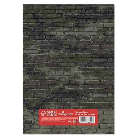 Notebook A5, 80 sheets in a cage on the crest of Calligrata "Militari", cover 7BC, OFSET Block-3