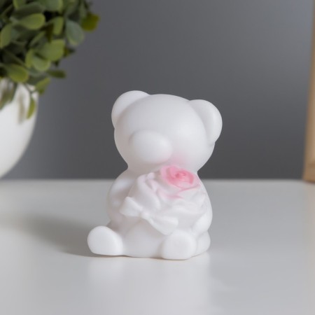 Nightlight "Bear with a rose" 2W LD LR44 white 4x5.5x7cm