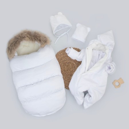 Set for discharge Winter Kinderlitto "Lapland", 5 items, height 56-62 cm, white color
