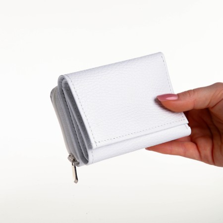 Women's wallet on the button, white color-7