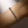 Bracelet with rhinestones "shine" 2 rows, white color in silver, 18 cm