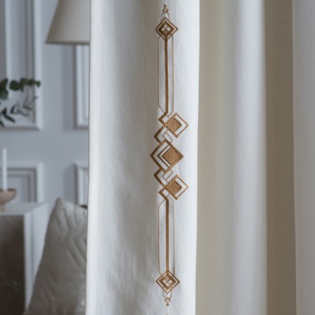 Set of curtains "Bridget", size 2x200x270 cm, white color-4