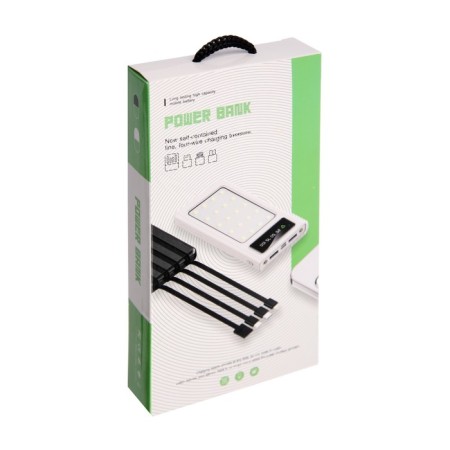 External battery 485, 10000 mAh, Type-C/Lightning/MicroUSB cables, lantern, black-12