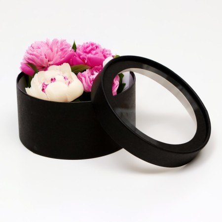 Box - tube 2 in 1, with a transparent cover "Black", 21 x 11 - 18 x 10 cm-2