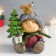 Souvenir Polystone Light "A boy with a squirrel on a gray hat and a Christmas tree in the hands" 12.5x9x14 cm