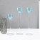 Glass candlestick set 3 pcs "Transparency of thoughts" height 26cm-2pcs., 20 cm- 1 pc. blue