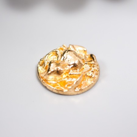 Decor metal for creativity "toad on a coin" gold 1.4x1.4x0.5 cm.-1