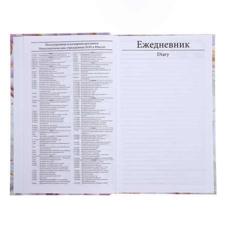 Diaumer of the Leduced A5, 128 pink marble sheets, solid cover, glossy lamination-15