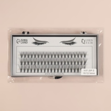 A set of overhead eyelashes "Classic", bundles, 10, 12, 14 mm, thickness 0.07 mm, bend D, 20 D-5