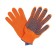 Garden gloves, x/b, knitting grade 7, 5 threads, 3-layer, size 10, with PVC points, orange