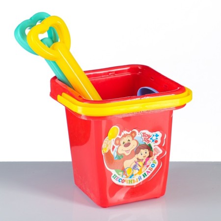 Set "Buckets, shoulder blades, molds": 5 toys for sandboxes, plastic, 14 x 25 cm, mix-4